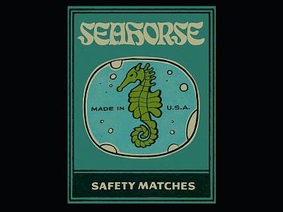 Seahorse Matches branding illustration lettering logo poster