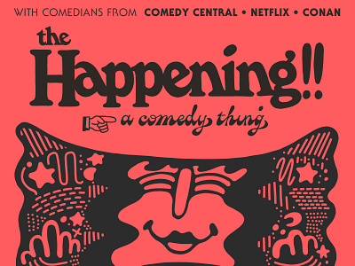 The Happening #3 branding comedy comic illustration lettering logo poster