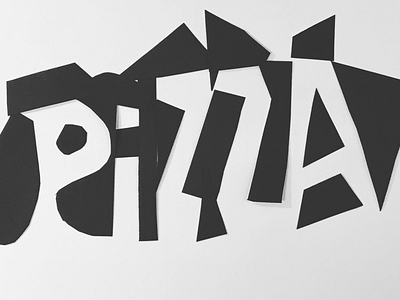 Paper Pizza illustration lettering pizza type