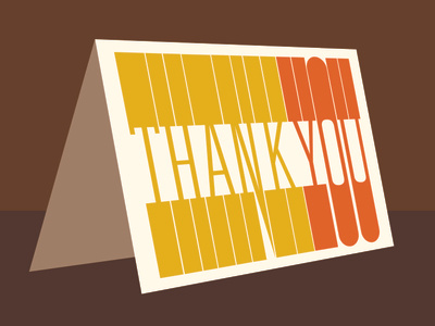 Thank You card design lettering thank you type