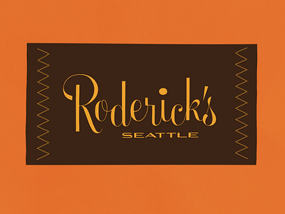 Roderick’s clothing label lettering logo logotype type vintage