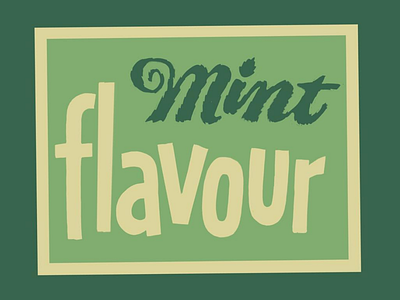 Mint Flavour food lettering mint sign