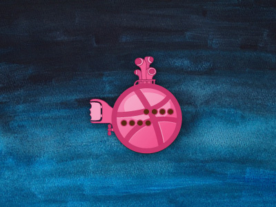 Pink Submarine beatles dribbble illustrator submarine