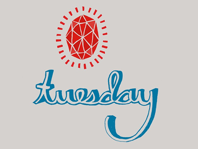 Ruby Tuesday drawing illustration jewel lettering ruby tuesday typography
