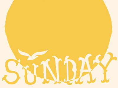 Sunday bird lettering sun sunday typography