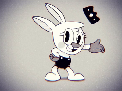 1930's Hi Bunny! 🐰 1930 animation blackandwhite bunny cartoon characteranimation characterdesign crown ohvalentino oldcartoon procreate retro