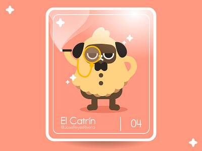 04 - El Catrín card cigarette cute cutecharacter dog fancy gentleman kawaii loteria loteriamexicana loteriayamix mexico ohvalentino