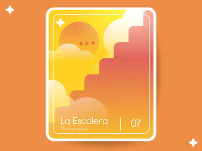 07 - La Escalera (The Stairs) card cute cutecharacter kawaii loteria loteriamexicana loteriayamix mexico ohvalentino sky stairs sun