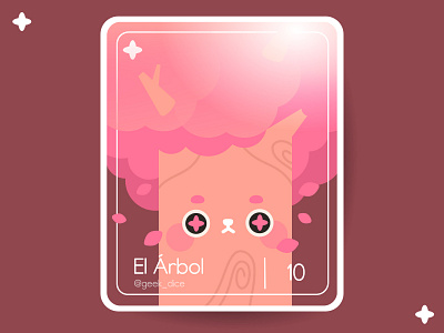 10 - El Arbol (The Tree) arbol card cerezo cherry cute cutecharacter kawaii loteria loteriamexicana loteriayamix mexico ohvalentino sakura tree