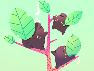 Leaves eaters. 🌱☘️✨ cute illustration leaves plants procreate