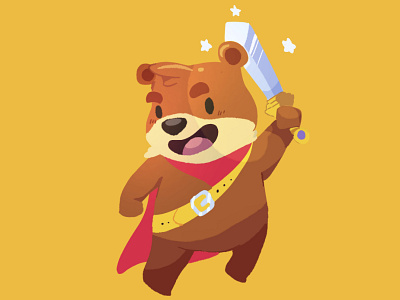 Gara, The Knight Bear bear beargara character design final fantasy knight magic mascot sword