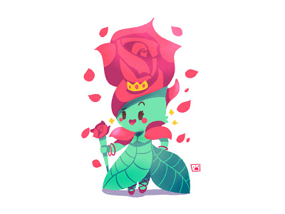 Rose-Mary Queen character chibi cute fantasy pink plant queen rose