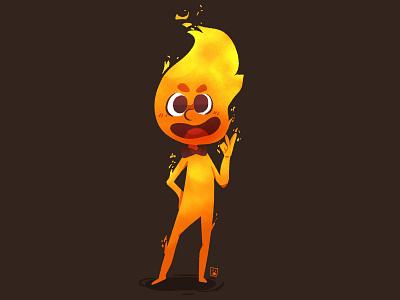 Firey animation beargara candle character characterdesign flame flare heat