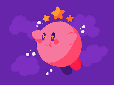 Flying Kirby beargara character illustration kirby nintendo