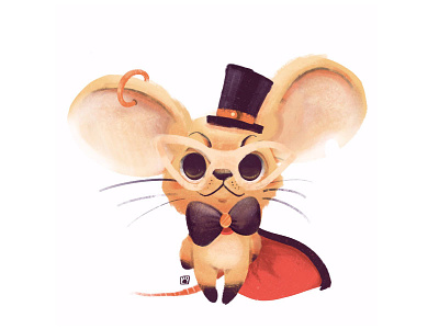 Tuxedo Mouse beargara character chibi cute draw gentleman illustration magic mice mouse tuxedo