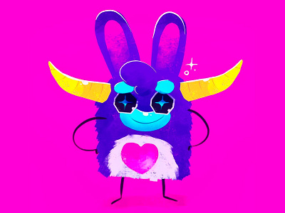 Pinky Monster beargara bunny character cute draw illustration ipadpro kawaii love monster procreate