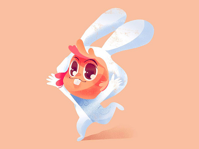 Jumping Bunny beargara bunny character cute disguise draw illustration ipadpro kawaii kids procreate