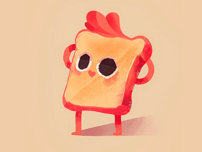 Cool Bread beargara bread breakfast character cute draw illustration ipadpro kawaii kids procreate