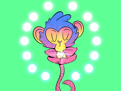Medi-Monkey beargara character cute draw illustration ipadpro meditation mindfullness monkey procreate