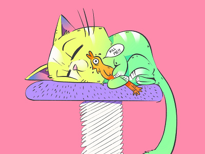 Sleeping Cat beargara cat character cute illustration ipadpro mascot pet procreate sleep