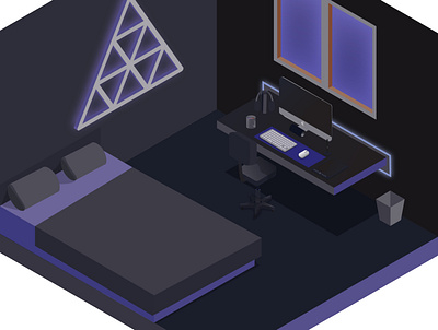 Isometric room 2d adobe adobe illustrator adobe illustrator cc adobe photoshop architecture basic concept design desktop game design illustraion illustrator interior isometric minimal phtoshop room stage design theme