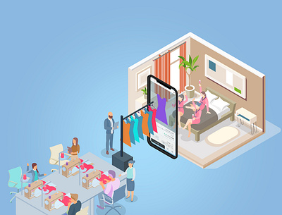 Isometric view of Small Business 2d ad adobe illustrator fashion graphic design illustration isometric marketing motion graphics photoshop shopping