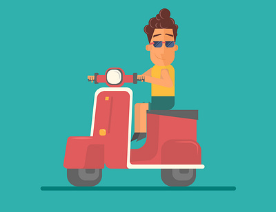 Flat Vespa 2d adobe adobe illustrator character character design flat graphic design illustration motion graphics