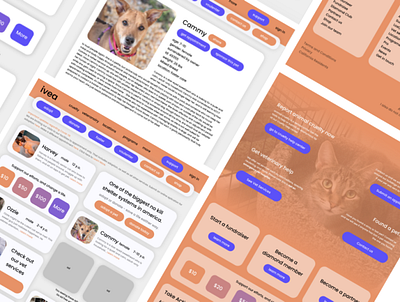 Animal shelter/Vet Website Concept adopt adoption animal animal cruelty animals app cats dogs lost pet ui ux vet veterinary web design website