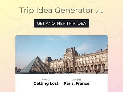 Ux Design Contest 6 Example: Trip Idea Generator