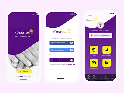 Ameenar Spa Mobile App Ui