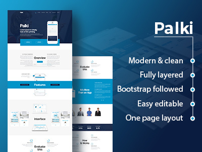 Palki App Landing Page app landing page landing page psd template website psd template