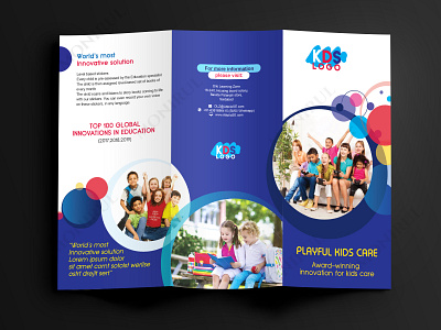 kids trifold brochure brochure brochure design brochure mockup child brochure clean colorful day care brochure flyer kids brochure leaflet print design trifold brochure