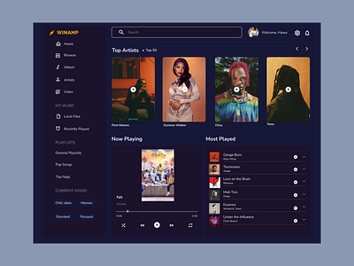 Winamp 2.0 beginner branding design figma illustration logo product design redesign ui uiux ux winamp