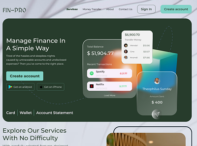 FinTech Website Design figma illustration product design uiux web design