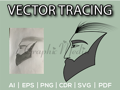 Sketch to Vector Image to vector for any kind print