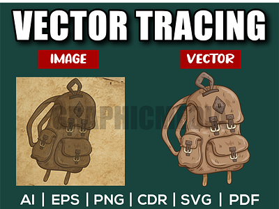 Restore Old Bag to Vector Image to vector Vector Tracing