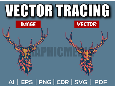 Hunting vector element, Image to Vector | Vector Tracing