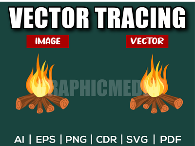 Fire PNG , Image to Vector , Logo to Vector adobe illustrator design illustration image to vector logo low resolution redraw redraw logo vector vector tracing