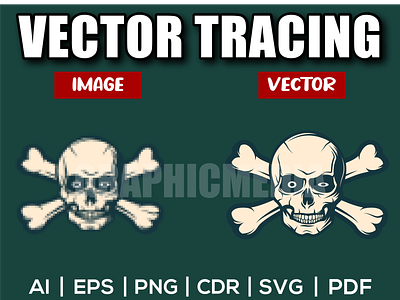 Hunter Skeleton Head Drawing | Image to Vector | Vector Tracing adobe illustrator design illustration image to vector logo low resolution redraw redraw logo vector vector tracing