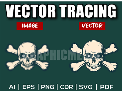 Hunter Skeleton Head Drawing | Image to Vector | Vector Tracing