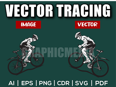 Mountain Bicycle Rider Vector | Image to Vector | Vector Tracing adobe illustrator design illustration image to vector logo low resolution redraw redraw logo vector vector tracing