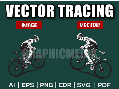 Mountain Bicycle Rider Vector | Image to Vector | Vector Tracing