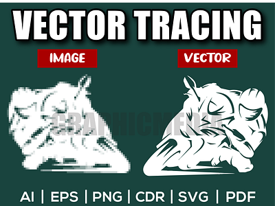 Motorbike Racer Vector| Image to Vector| Vector Tracing