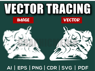 Motorbike Racer Vector| Image to Vector|  Vector Tracing