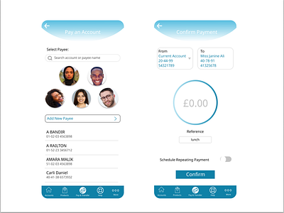 Barclays Payment Redesign bank bank app banking banking app barclays daily 100 challenge dailyui mobile app mobile app design redesign ui ux