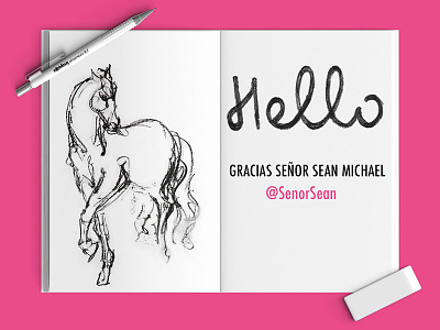 My Dribbble Debut debut hello horse