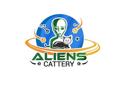 Aliens Cattery Logo Design
