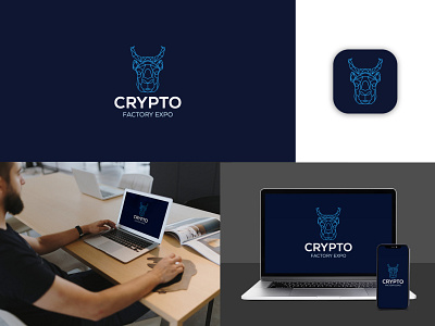 CRYPTO FACTORY EXPO Logo Design.