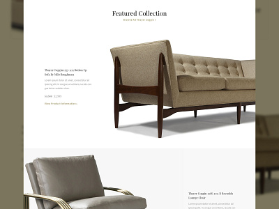 Custom Furniture Homepage custom e commerce design furniture graphic design homepage design website design