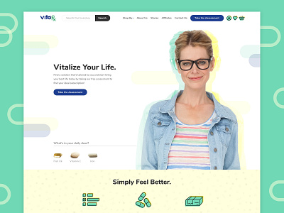 Vitamin Subscription Homepage e commerce graphic design hero design ui vitamin web design website design